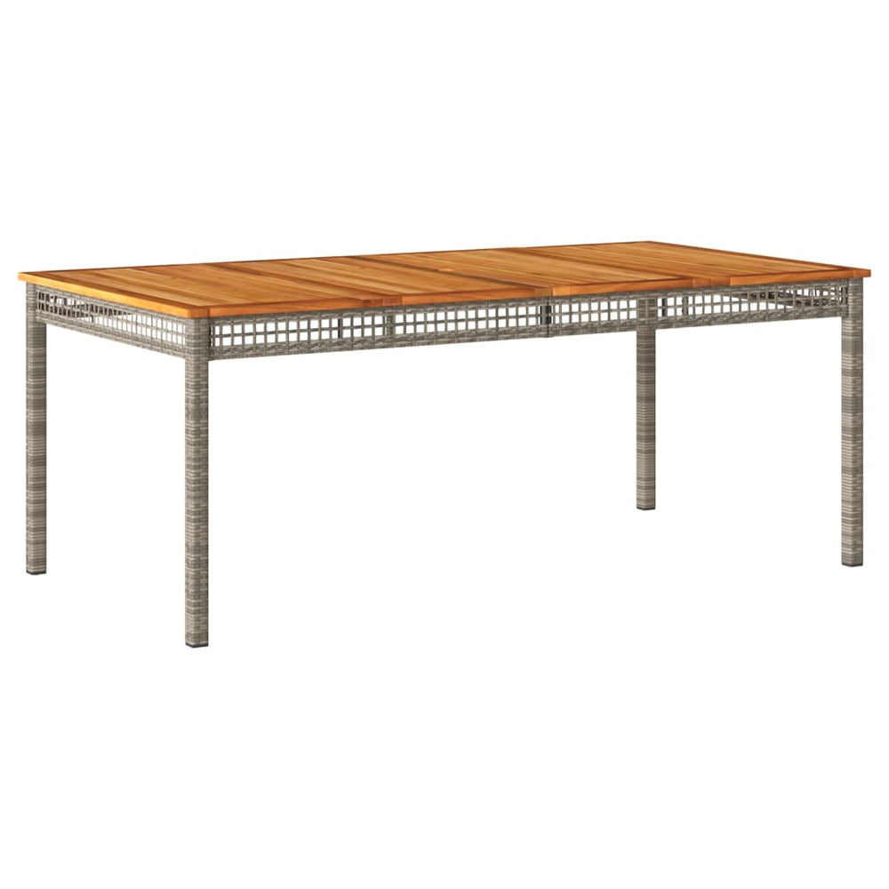 Gartentisch Grau 180x90 cm Poly Rattan Akazie