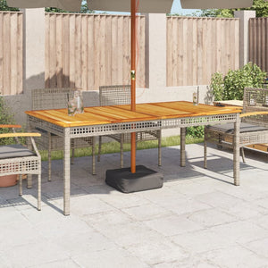 Gartentisch Grau 180x90 cm Poly Rattan Akazie