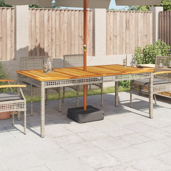 Gartentisch Grau 180x90 cm Poly Rattan Akazie