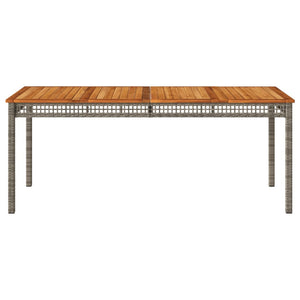 Gartentisch Grau 180x90 cm Poly Rattan Akazie