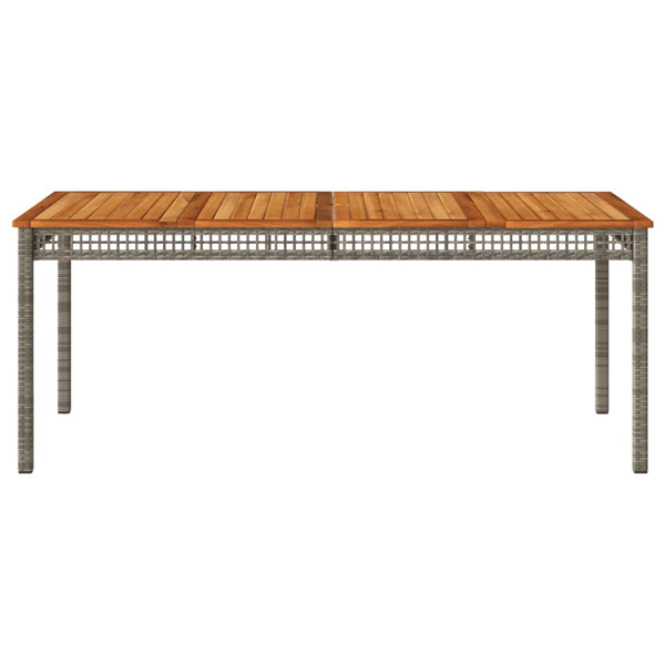 Gartentisch Grau 180x90 cm Poly Rattan Akazie