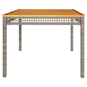 Gartentisch Grau 180x90 cm Poly Rattan Akazie