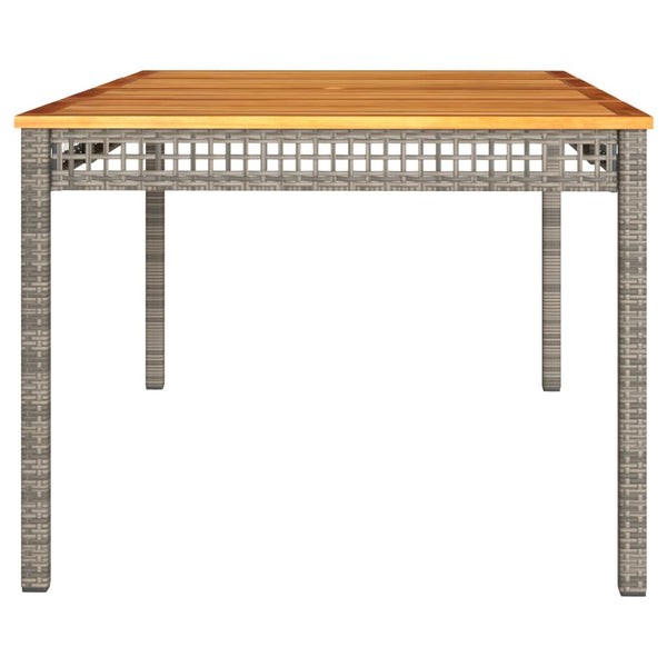 Gartentisch Grau 180x90 cm Poly Rattan Akazie