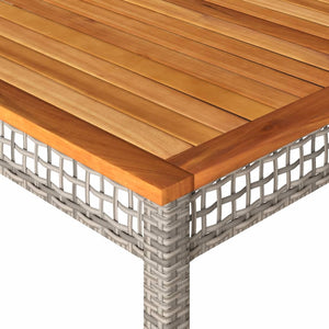 Gartentisch Grau 180x90 cm Poly Rattan Akazie