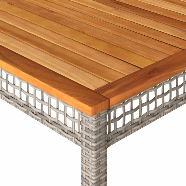 Gartentisch Grau 180x90 cm Poly Rattan Akazie