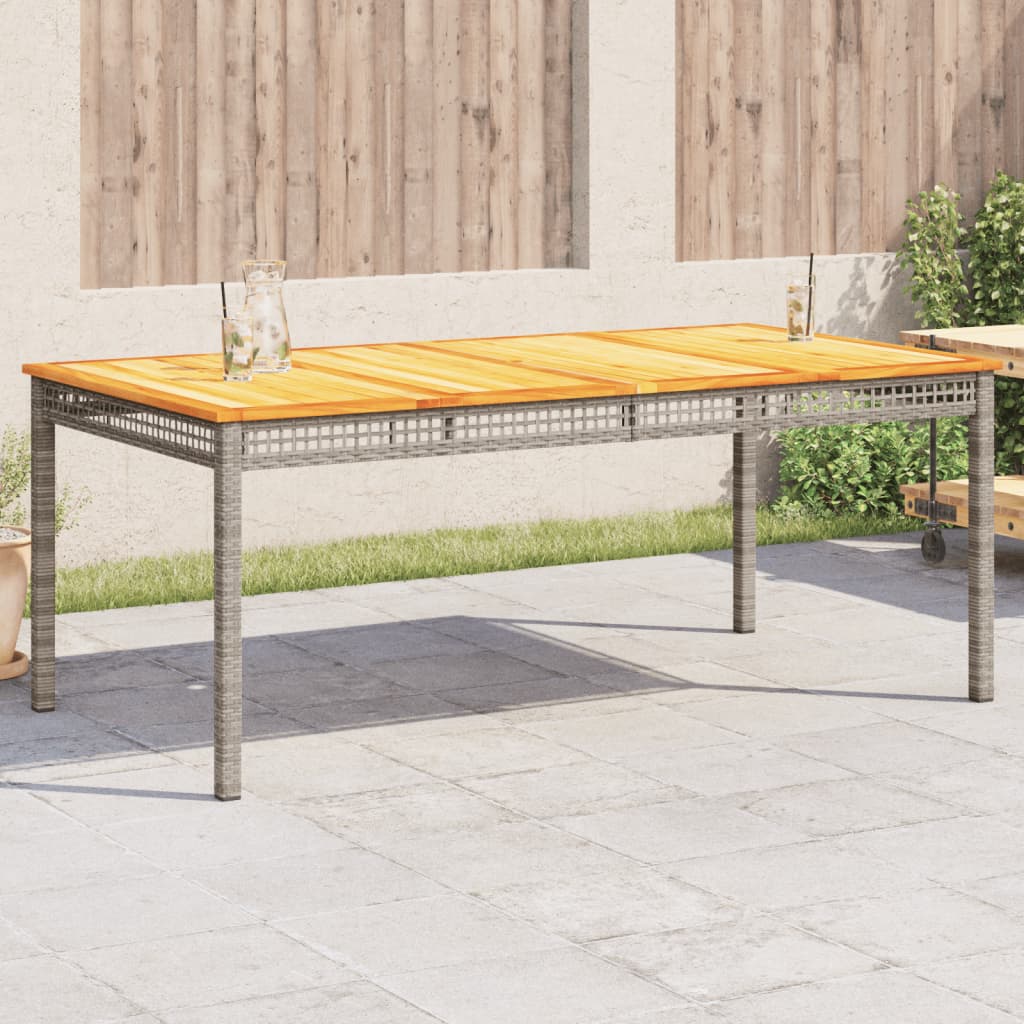 Gartentisch Grau 180x90 cm Poly Rattan Akazie