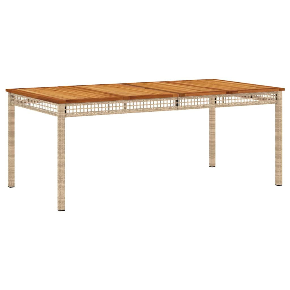Gartentisch Beige 180x90 cm Poly Rattan Akazie