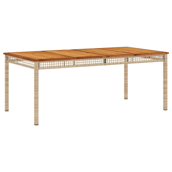 Gartentisch Beige 180x90 cm Poly Rattan Akazie
