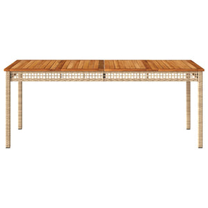 Gartentisch Beige 180x90 cm Poly Rattan Akazie