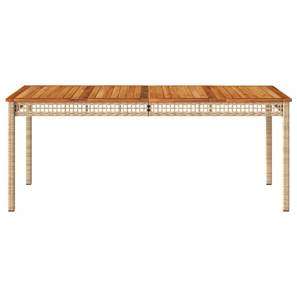 Gartentisch Beige 180x90 cm Poly Rattan Akazie