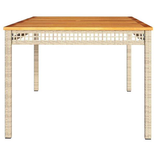 Gartentisch Beige 180x90 cm Poly Rattan Akazie