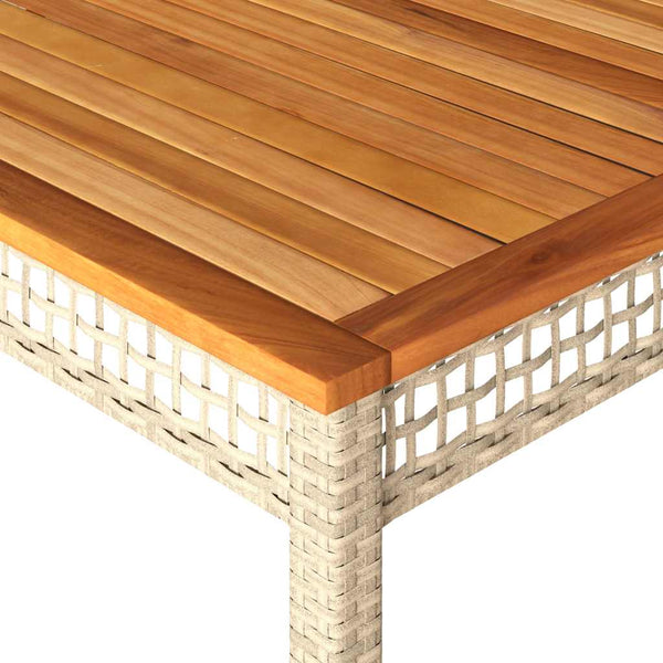 Gartentisch Beige 180x90 cm Poly Rattan Akazie