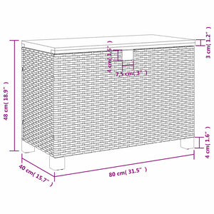 Garten Auflagenbox Schwarz Poly Rattan 80x40x48cm