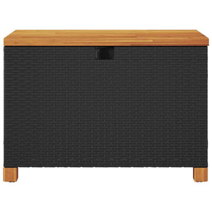 Garten Auflagenbox Schwarz Poly Rattan 80x40x48cm