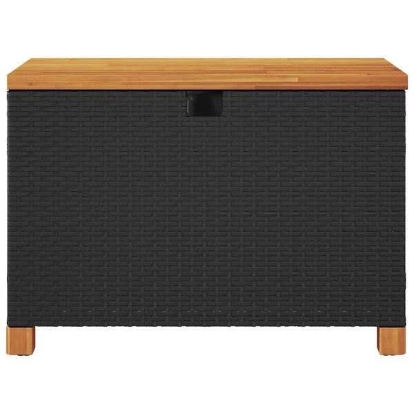 Garten Auflagenbox Schwarz Poly Rattan 80x40x48cm