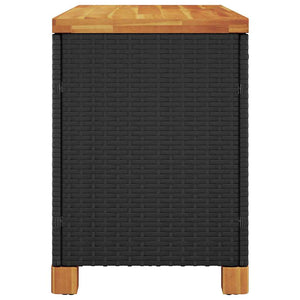 Garten Auflagenbox Schwarz Poly Rattan 80x40x48cm