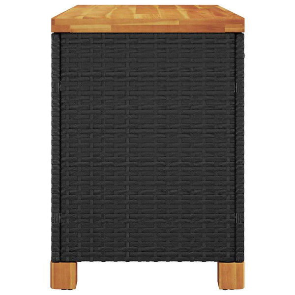 Garten Auflagenbox Schwarz Poly Rattan 80x40x48cm