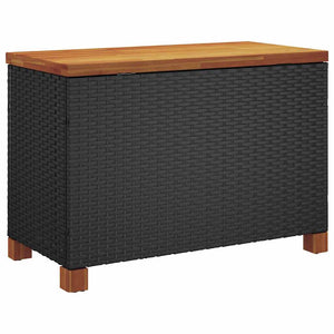 Garten Auflagenbox Schwarz Poly Rattan 80x40x48cm