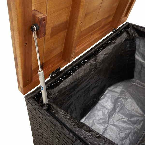 Garten Auflagenbox Schwarz Poly Rattan 80x40x48cm