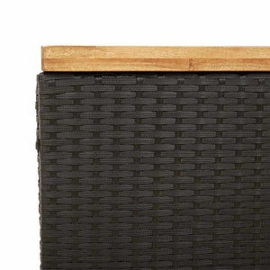 Garten Auflagenbox Schwarz Poly Rattan 80x40x48cm