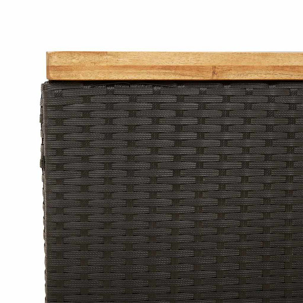 Garten Auflagenbox Schwarz Poly Rattan 80x40x48cm