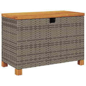 Gartentruhe Grau 80x40x48cm Poly Rattan