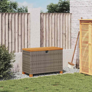 Gartentruhe Grau 80x40x48cm Poly Rattan