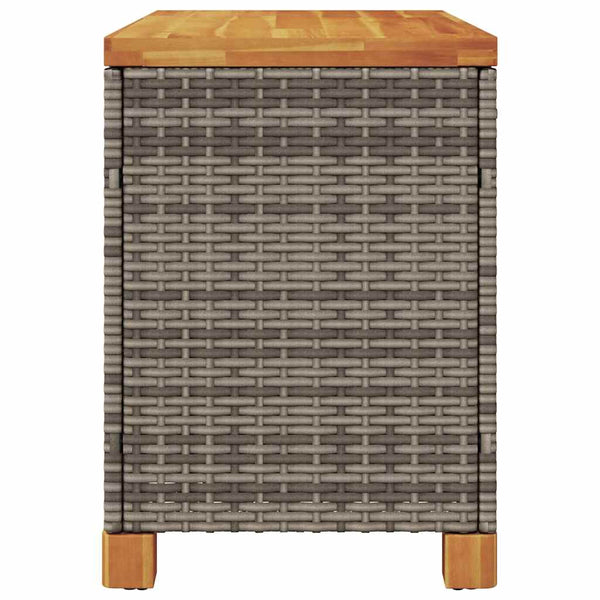 Gartentruhe Grau 80x40x48cm Poly Rattan