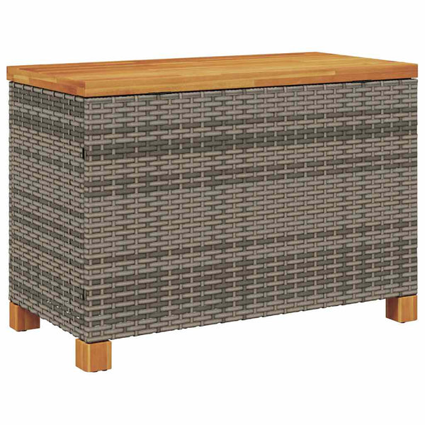 Gartentruhe Grau 80x40x48cm Poly Rattan