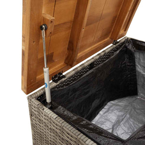 Gartentruhe Grau 80x40x48cm Poly Rattan