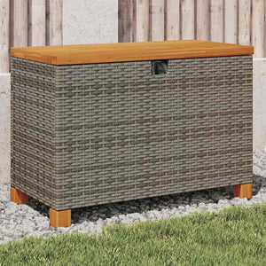 Gartentruhe Grau 80x40x48cm Poly Rattan