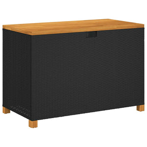 Gartentruhe Schwarz 110 cm Poly Rattan
