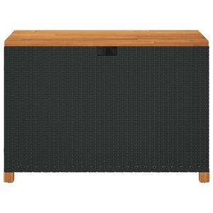 Gartentruhe Schwarz 110 cm Poly Rattan
