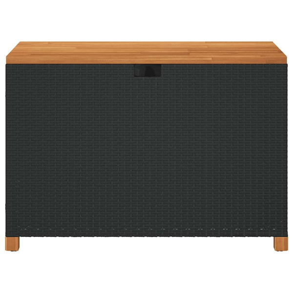 Gartentruhe Schwarz 110 cm Poly Rattan