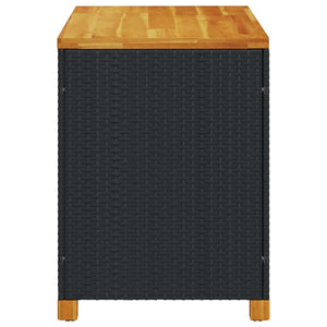 Gartentruhe Schwarz 110 cm Poly Rattan
