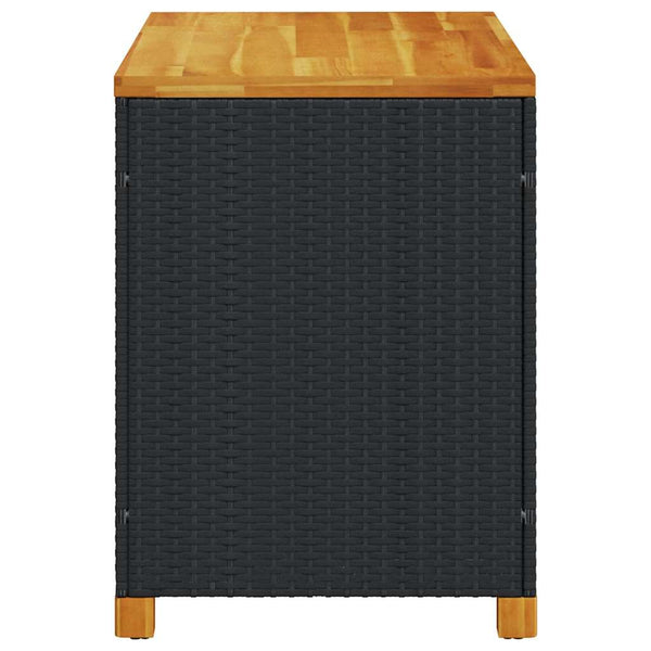 Gartentruhe Schwarz 110 cm Poly Rattan