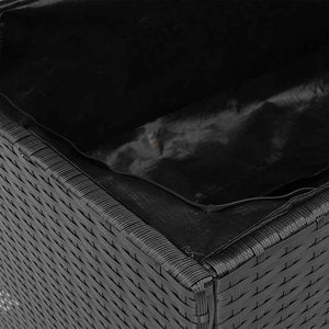 Gartentruhe Schwarz 110 cm Poly Rattan