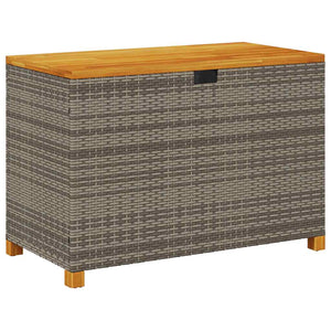 Gartentruhe Grau 110 cm Poly Rattan