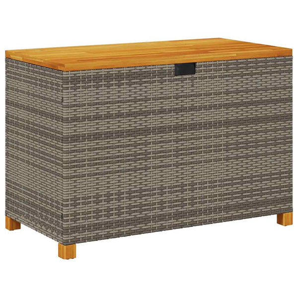Gartentruhe Grau 110 cm Poly Rattan