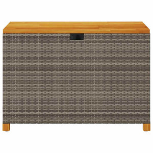 Gartentruhe Grau 110 cm Poly Rattan