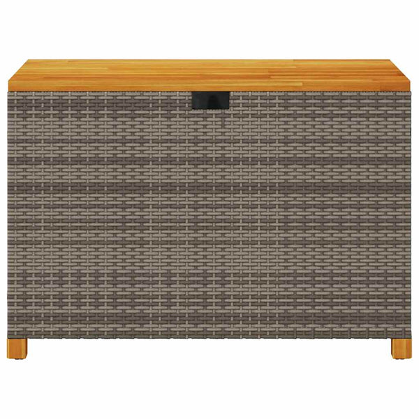 Gartentruhe Grau 110 cm Poly Rattan