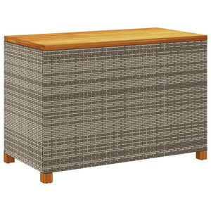 Gartentruhe Grau 110 cm Poly Rattan