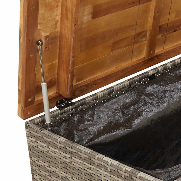 Gartentruhe Grau 110 cm Poly Rattan