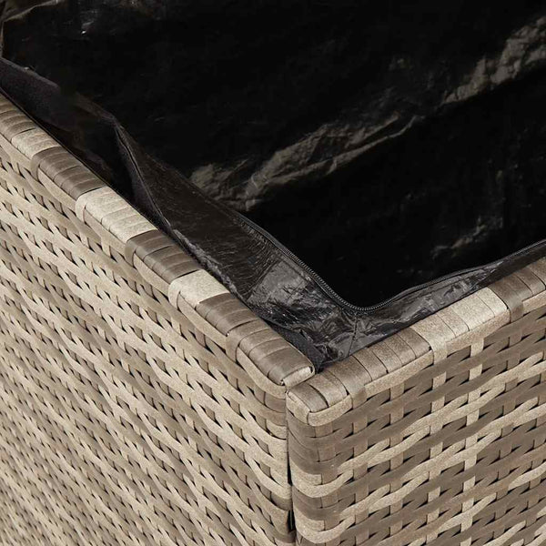 Gartentruhe Grau 110 cm Poly Rattan