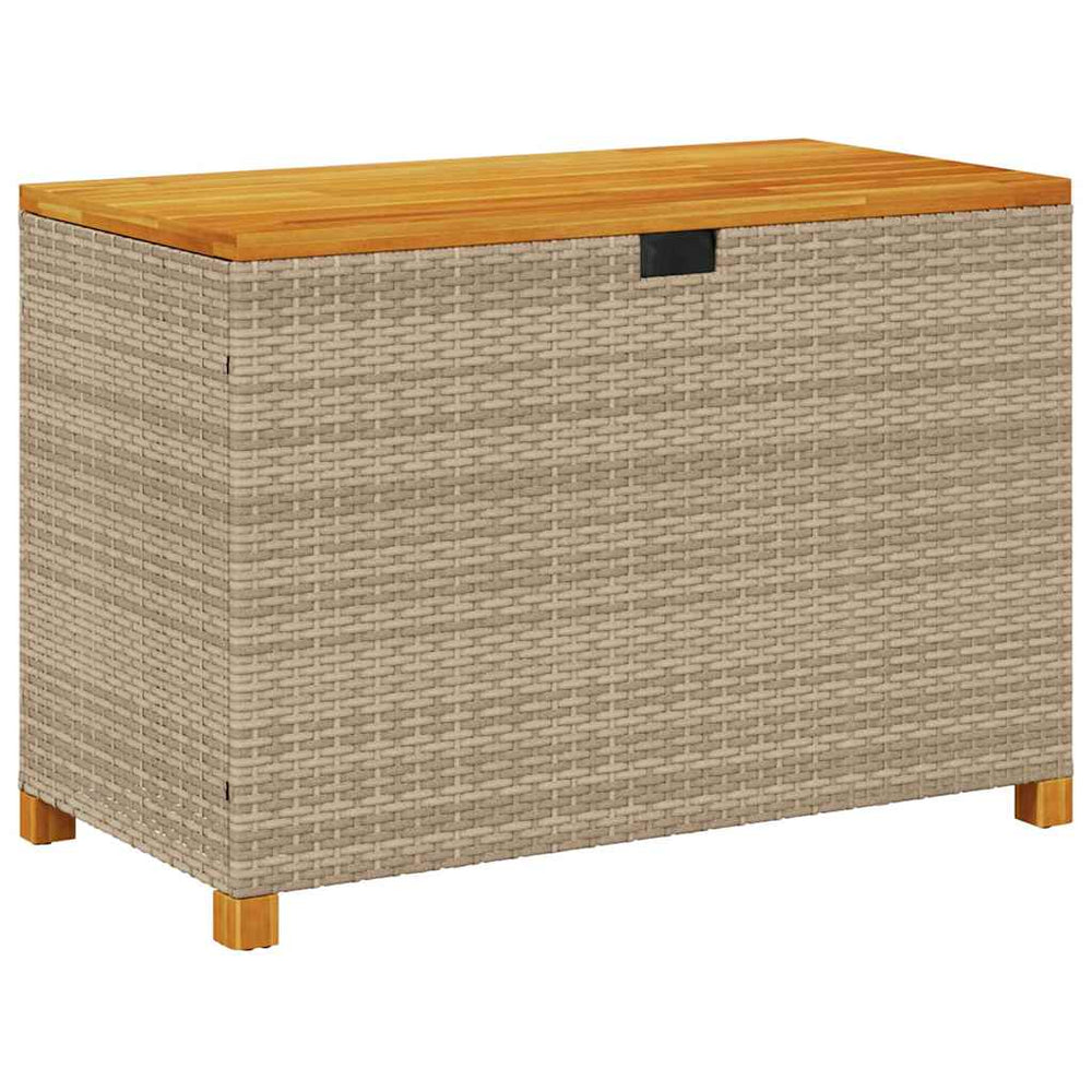 Gartentruhe Beige 110 cm Poly Rattan