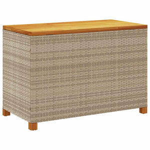 Gartentruhe Beige 110 cm Poly Rattan