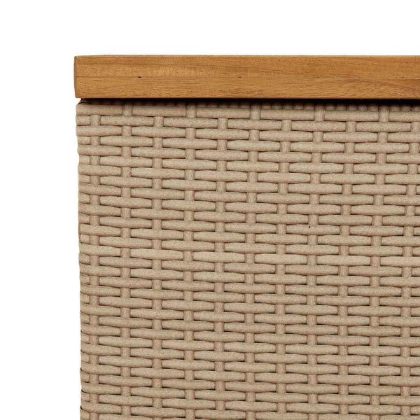 Gartentruhe Beige 110 cm Poly Rattan