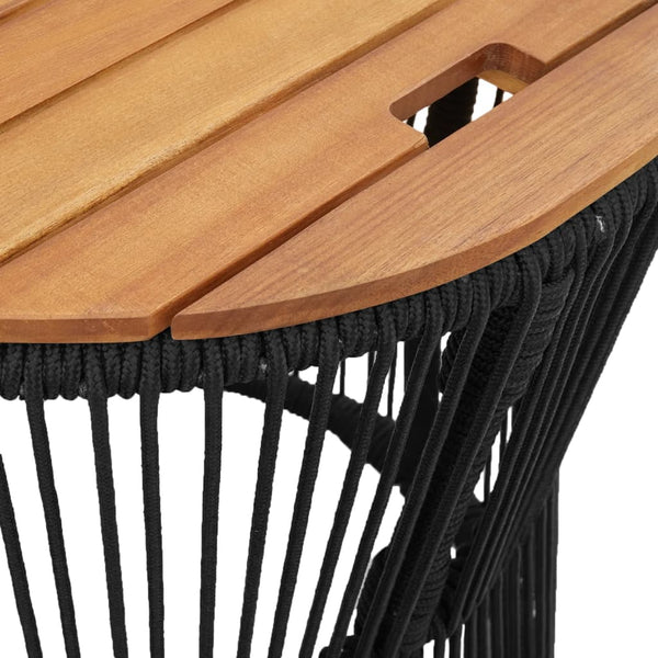 Garten Beistelltische 2er Set Poly Rattan Schwarz