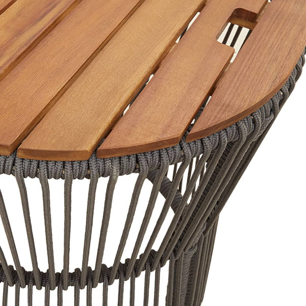 Garten Beistelltische 2er Set Grau Rattan