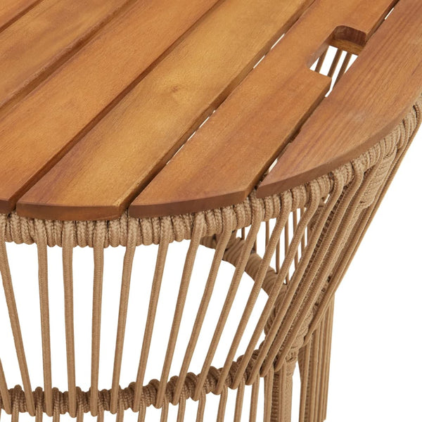 Garten Beistelltische 2er Set Beige Poly Rattan